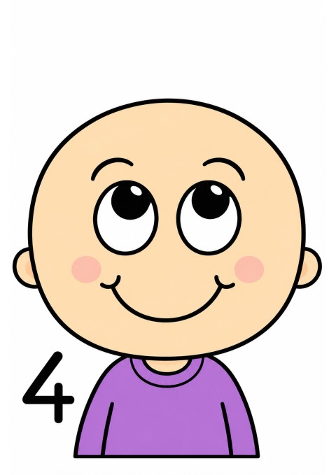 Çizgi Karakter ile Sayı Öğrenme: 4 (Dört)