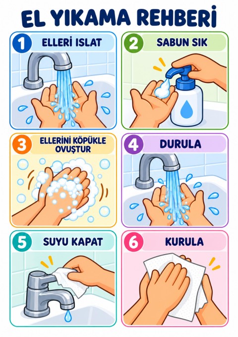 El Yıkama Rehberi: 6 Adımda Temiz Eller için İpuçları