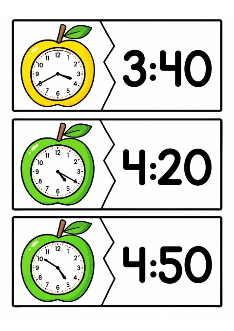 Saat Okuma: 3:40, 4:20, 4:50 - Eğitici Materyal