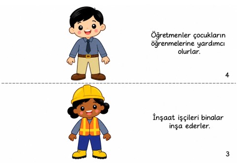 Eğitim Materyali: Meslekler ve İşlevleri - Öğretmen ve İnşaat İşçisi