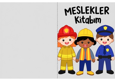 Meslekler Kitabım: Eğitici Resimli Kitap - 3 Karakter (Polis, İnşaat İşçisi, İtfaiyeci)