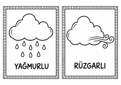 Hava Durumu Kartları: Rüzgarlı ve Yağmurlu