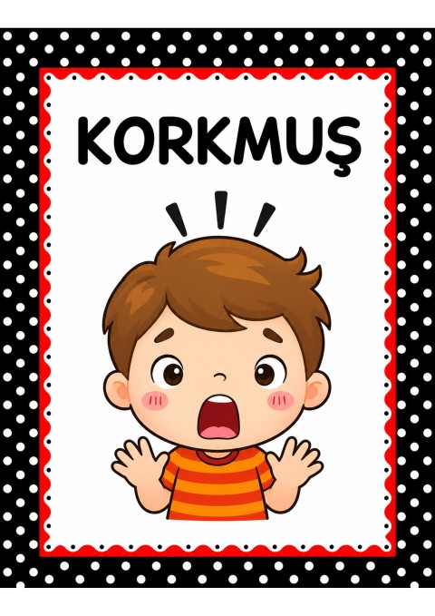 Korkmuş Çocuk İllüstrasyonu - Korkma Duygusu Eğitimi