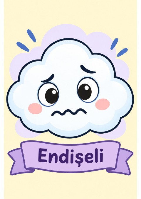 Renkli İskelet İllüstrasyonu - Endişeli İfade