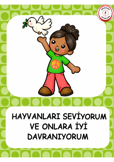Hayvanları Sevmek ve İyi Davranmak: Eğitici Görsel Materyal