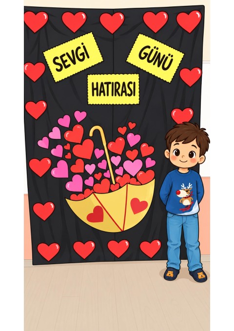 Sevgi Gununde Kalp Temalı Etkinlik Arka Plani