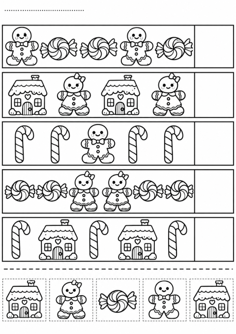 Eğlenceli Şekerleme ve Gingerbread İllüstrasyonları - Sayılar ve Nesneler Eğitici Materyali