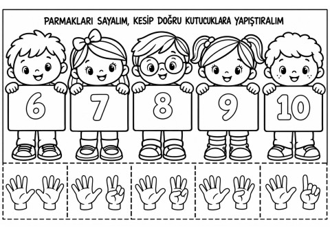 Çocuklar İçin Sayıları Öğrenme Aktivitesi: 6, 7, 8, 9, 10 Sayıları ve Parmak Sayma