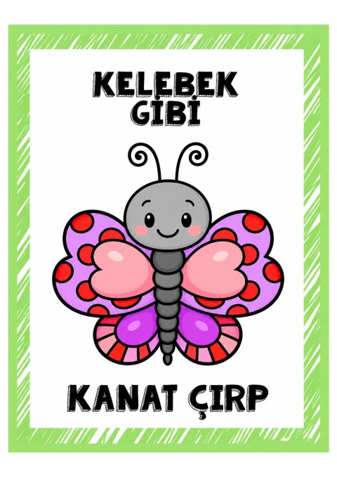 Kelebek Gibi Kanat Çırpma Eğlencesi - Eğitim Materyali