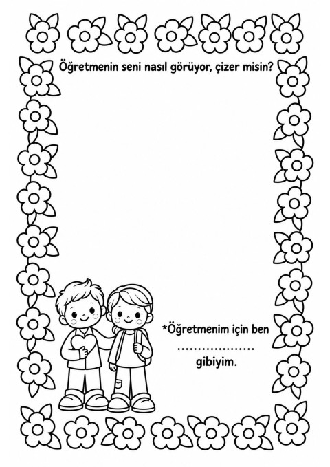 Öğretmenim İçin Benim Çizimim - Eğitici Aktiviteler