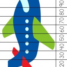 Renkli Uçak Resmi: 10 20 30 40 50 60 70 80 90 100 Sayıları ile Eğlenceli Sayma Etkinliği