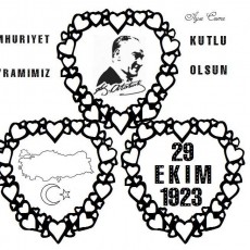 Cumhuriyet Bayramı Kutlaması: 29 Ekim 1923, Türkiye Haritası ve Atatürk Portresi