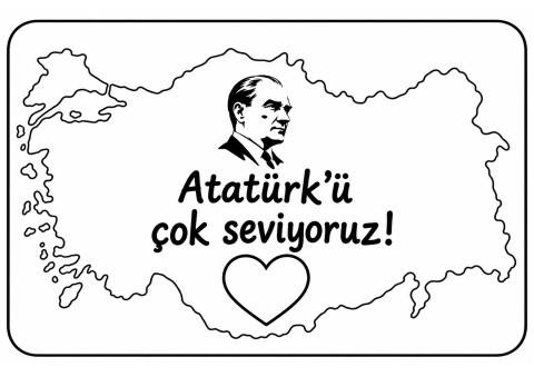 Türkiye Haritası Üzerinde Atatürk Sevgisi Metni