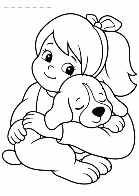 Çocuk ve Köpek Sarılması
