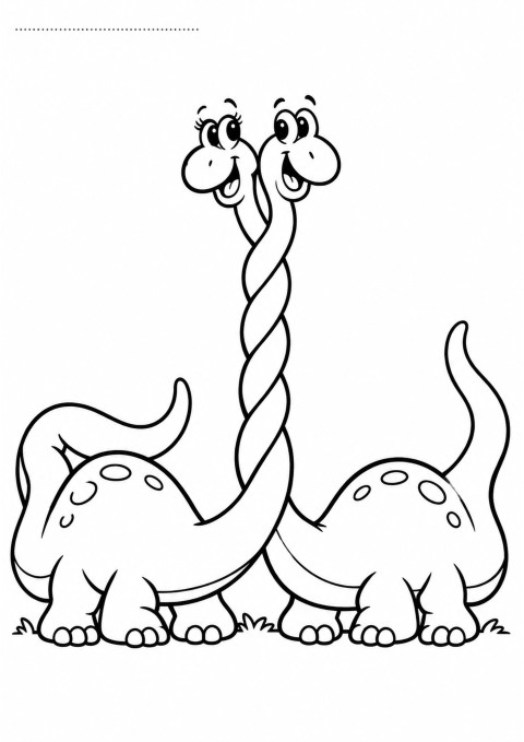 İkili Yılan Dinozoru İllüstrasyonu