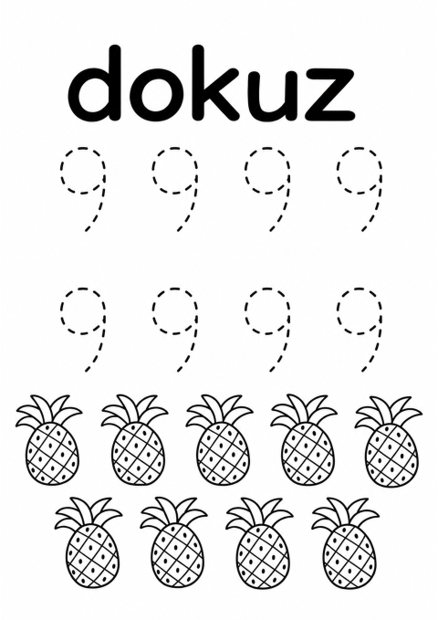 Dokuz Sayısı ve Ananaslar Etkinlik Çalışması