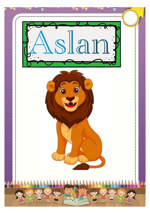 Aslan - Hayvan Eğitimi: Aslan Resmi Çizim ve Yazım Çalışması