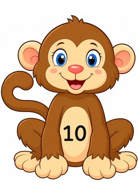 Neşeli Maymun ve Sayılar: 10 Sayısını Öğrenme