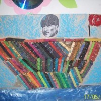 artık materyaller ,sınıf süsleri,kağit işleri,atatürk haftasi ,davetiye kartları, (1241)