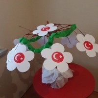 okul öncesınde kağit işler, duvar süsü ,davetiye kartları ,suluboya çalişması (4329)