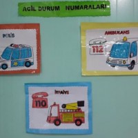 okul öncesınde kağit işler, duvar süsü ,davetiye kartları ,suluboya  çalişması (4868)
