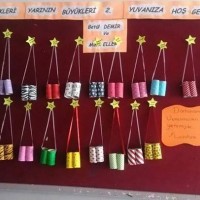 okul öncesınde kağit işler, duvar süsü ,davetiye kartları ,suluboya  çalişması (5282)