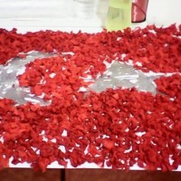 okul öncesınde kağit işler, duvar süsü ,davetiye kartları ,suluboya  çalişması (6009)