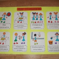 okul öncesınde kağit işler, duvar süsü ,davetiye kartları ,suluboya  çalişması (7051)